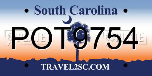 POT9754 South Carolina License Plate