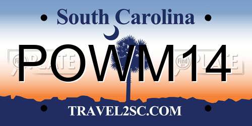 POWM14 South Carolina License Plate