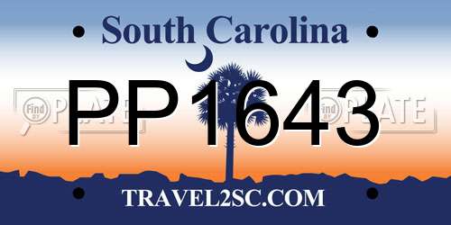 PP1643 South Carolina License Plate