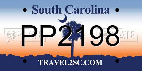 PP2198 South Carolina License Plate