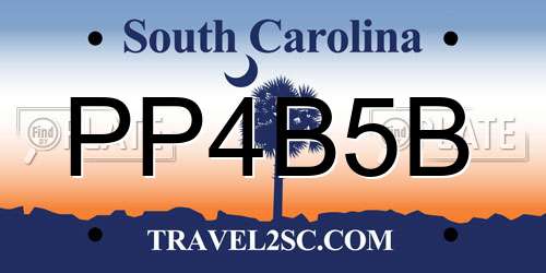PP4B5B South Carolina License Plate