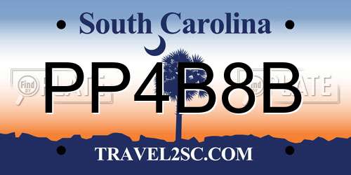 PP4B8B South Carolina License Plate