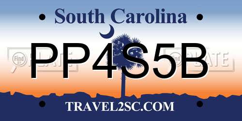 PP4S5B South Carolina License Plate