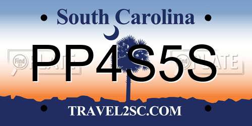 PP4S5S South Carolina License Plate