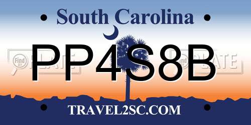 PP4S8B South Carolina License Plate