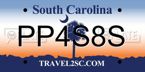 PP4S8S South Carolina License Plate