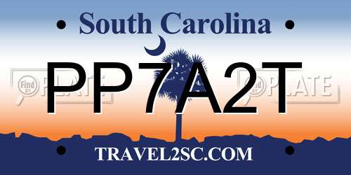 PP7A2T South Carolina License Plate