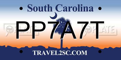 PP7A7T South Carolina License Plate