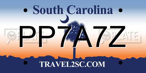 PP7A7Z South Carolina License Plate