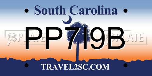PP7I9B South Carolina License Plate