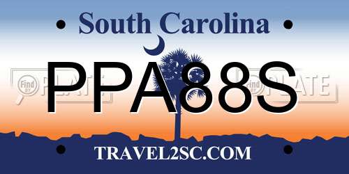 PPA88S South Carolina License Plate