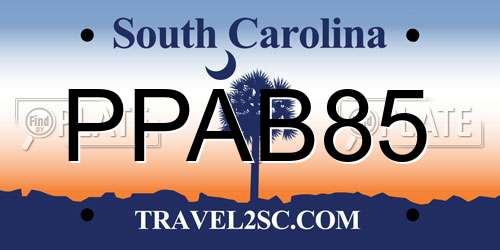 PPAB85 South Carolina License Plate