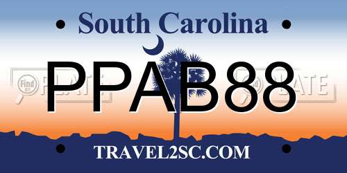 PPAB88 South Carolina License Plate