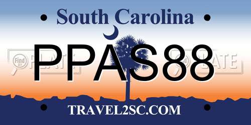 PPAS88 South Carolina License Plate