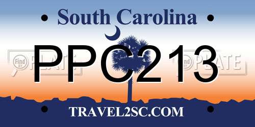 PPC213 South Carolina License Plate
