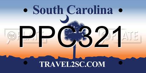 PPC321 South Carolina License Plate