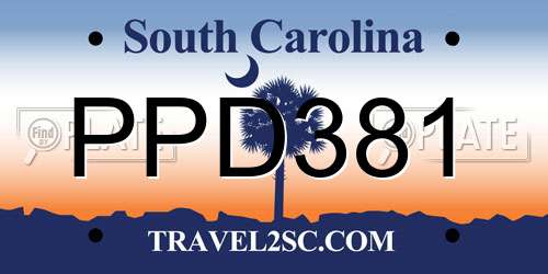 PPD381 South Carolina License Plate