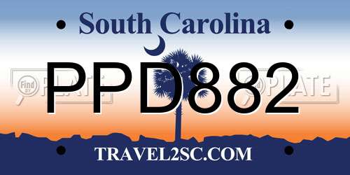 PPD882 South Carolina License Plate