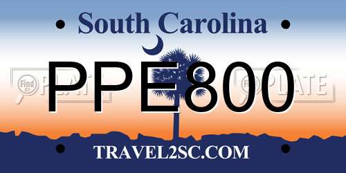 PPE800 South Carolina License Plate