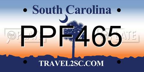 PPF465 South Carolina License Plate