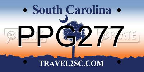 PPG277 South Carolina License Plate