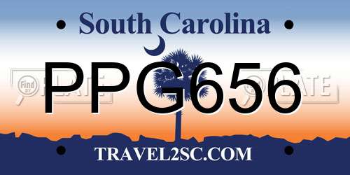 PPG656 South Carolina License Plate