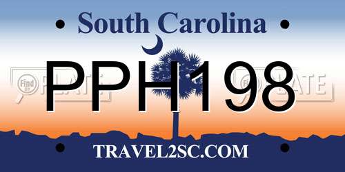 PPH198 South Carolina License Plate