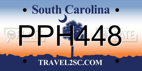 PPH448 South Carolina License Plate