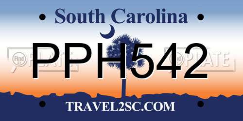 PPH542 South Carolina License Plate