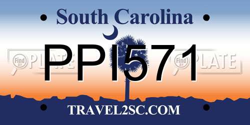 PPI571 South Carolina License Plate