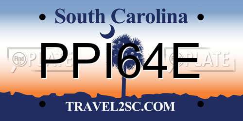 PPI64E South Carolina License Plate