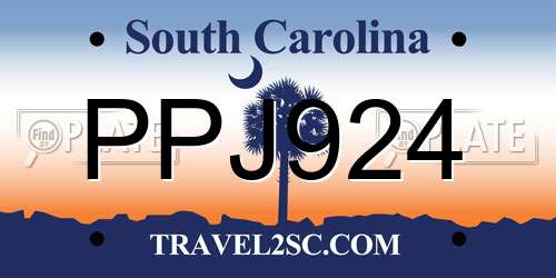 PPJ924 South Carolina License Plate
