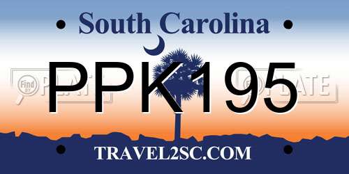 PPK195 South Carolina License Plate