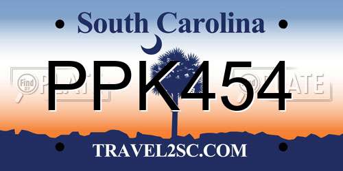 PPK454 South Carolina License Plate