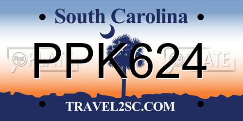 PPK624 South Carolina License Plate
