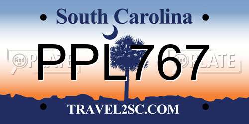 PPL767 South Carolina License Plate