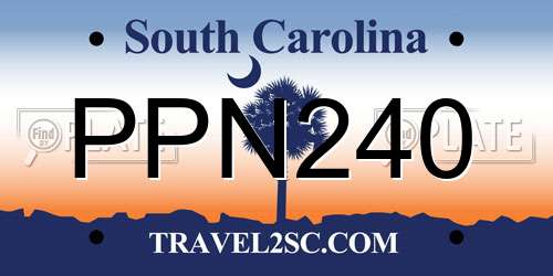 PPN240 South Carolina License Plate