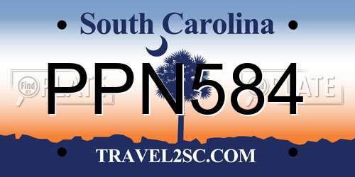 PPN584 South Carolina License Plate