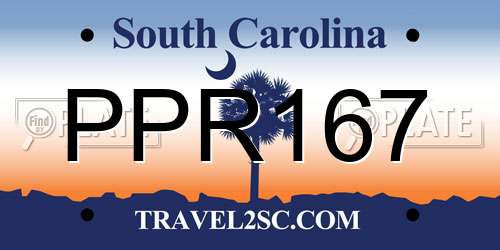 PPR167 South Carolina License Plate