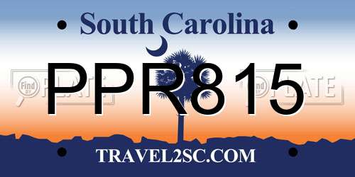 PPR815 South Carolina License Plate