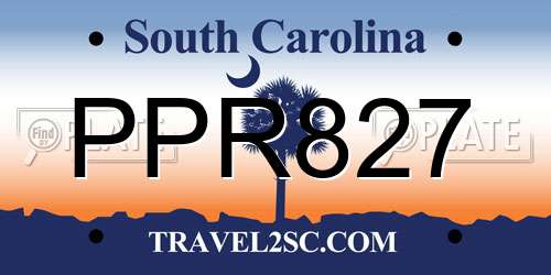 PPR827 South Carolina License Plate