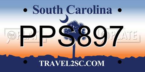 PPS897 South Carolina License Plate