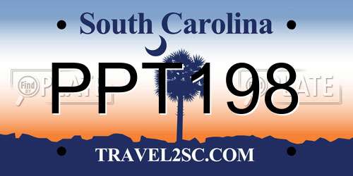 PPT198 South Carolina License Plate