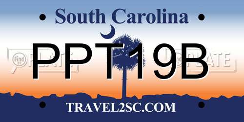 PPT19B South Carolina License Plate