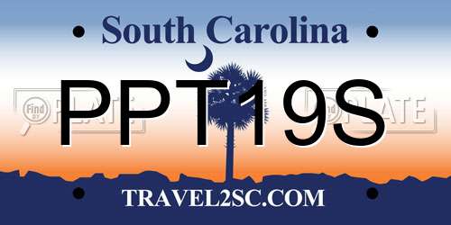 PPT19S South Carolina License Plate