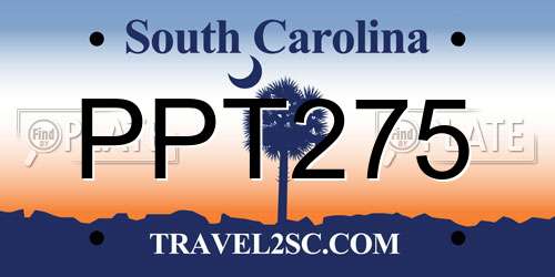 PPT275 South Carolina License Plate