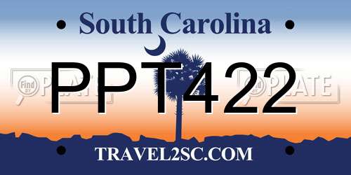 PPT422 South Carolina License Plate