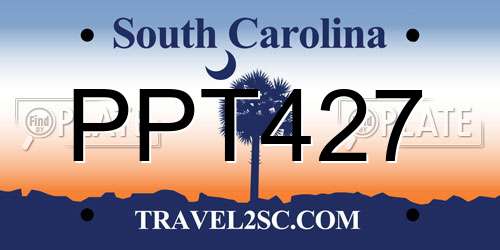 PPT427 South Carolina License Plate