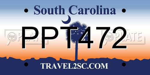 PPT472 South Carolina License Plate