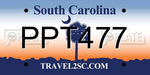 PPT477 South Carolina License Plate